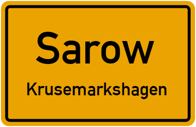 Straßenverzeichnis Sarow Krusemarkshagen
