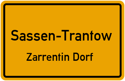 Straßenverzeichnis Sassen-Trantow Zarrentin Dorf