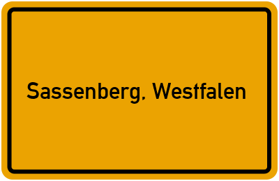Ortsschild von Stadt Sassenberg, Westfalen in Nordrhein-Westfalen