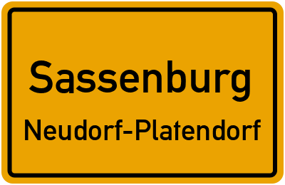 Ortsschild Sassenburg Neudorf-Platendorf