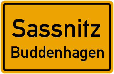 Ortsschild Sassnitz Buddenhagen