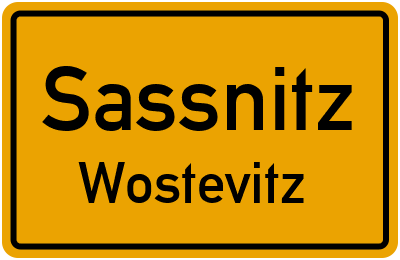 Ortsschild Sassnitz Wostevitz