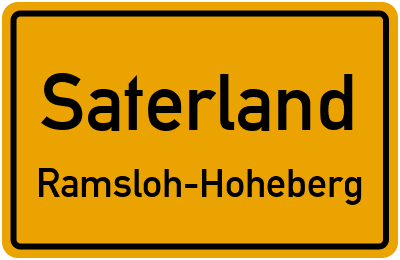 Ortsschild Saterland Ramsloh-Hoheberg