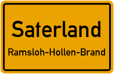 Ortsschild Saterland Ramsloh-Hollen-Brand