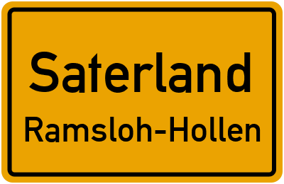 Ortsschild Saterland Ramsloh-Hollen