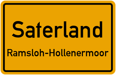 Ortsschild Saterland Ramsloh-Hollenermoor
