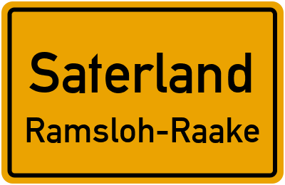 Ortsschild Saterland Ramsloh-Raake
