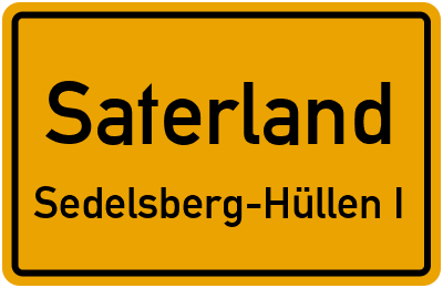 Ortsschild Saterland Sedelsberg-Hüllen I
