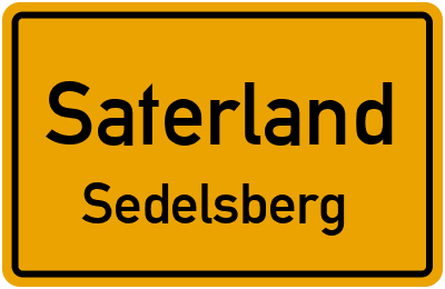 Ortsschild Saterland Sedelsberg