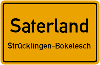 Ortsschild Saterland Strücklingen-Bokelesch