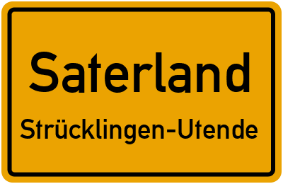 Ortsschild Saterland Strücklingen-Utende