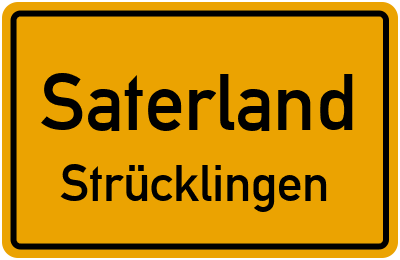 Ortsschild Saterland Strücklingen