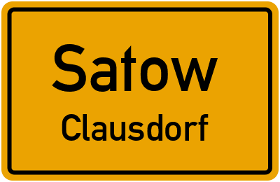 Straßenverzeichnis Satow Clausdorf