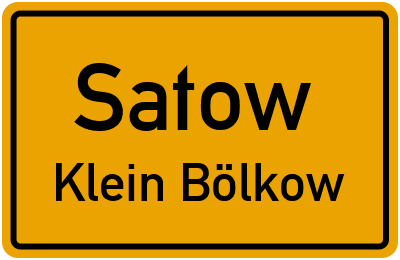 Straßenverzeichnis Satow Klein Bölkow