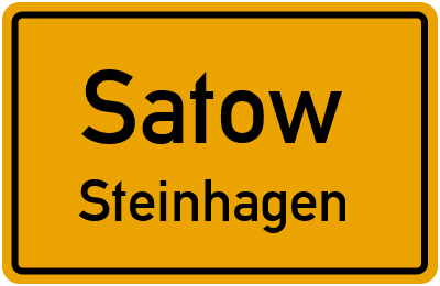 Ortsschild Satow Steinhagen
