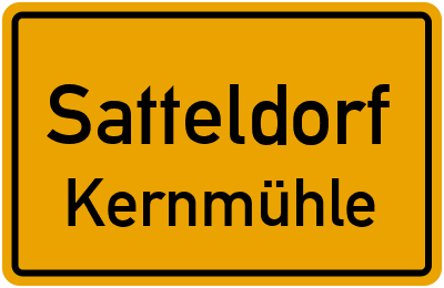 Ortsschild Satteldorf Kernmühle
