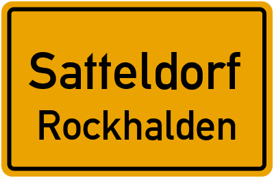 Ortsschild Satteldorf Rockhalden