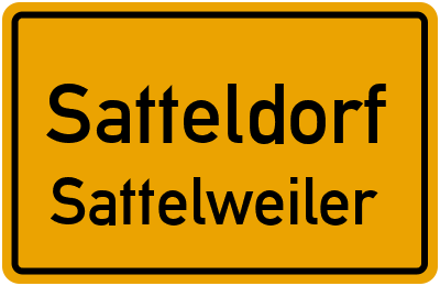 Ortsschild Satteldorf Sattelweiler