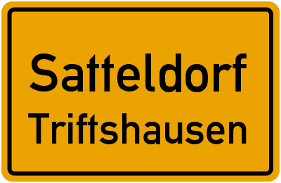 Ortsschild Satteldorf Triftshausen