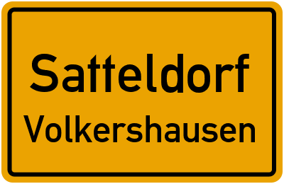 Ortsschild Satteldorf Volkershausen