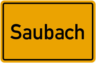 Ortsschild von Gemeinde Saubach in Sachsen-Anhalt