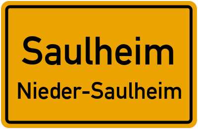 Ortsschild Saulheim Nieder-Saulheim