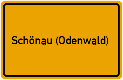 Ortsschild von Stadt Schönau (Odenwald) in Baden-Württemberg