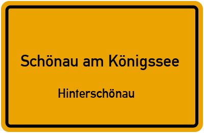 Straßenverzeichnis Schönau am Königssee Hinterschönau