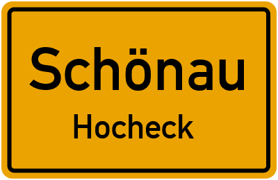 Straßenverzeichnis Schönau Hocheck