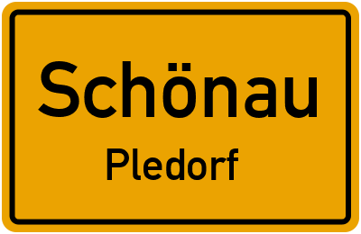 Ortsschild Schönau Pledorf
