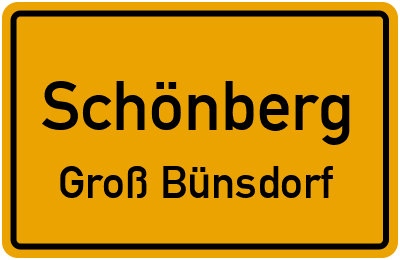 Straßenverzeichnis Schönberg Groß Bünsdorf