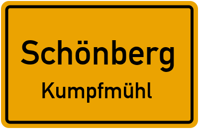 Ortsschild Schönberg Kumpfmühl