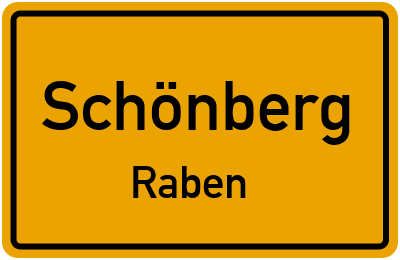 Ortsschild Schönberg Raben