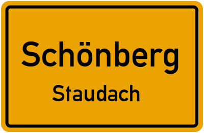 Ortsschild Schönberg Staudach