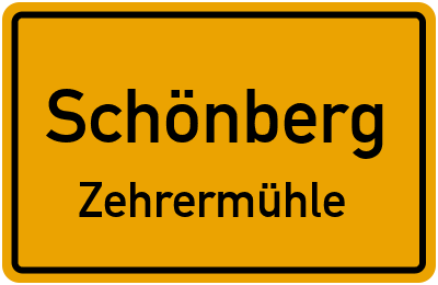 Straßenverzeichnis Schönberg Zehrermühle