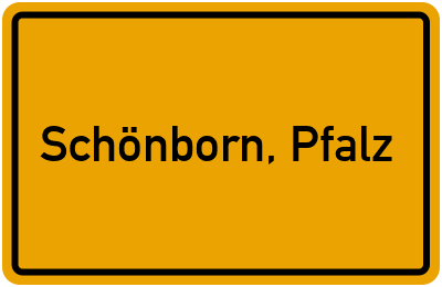Ortsschild von Gemeinde Schönborn, Pfalz in Rheinland-Pfalz