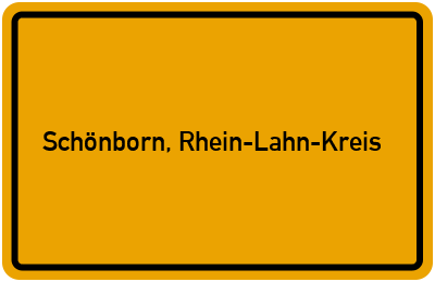 Ortsschild von Gemeinde Schönborn, Rhein-Lahn-Kreis in Rheinland-Pfalz