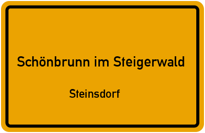 Straßenverzeichnis Schönbrunn im Steigerwald Steinsdorf