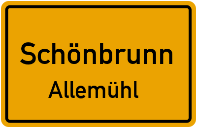 Straßenverzeichnis Schönbrunn Allemühl