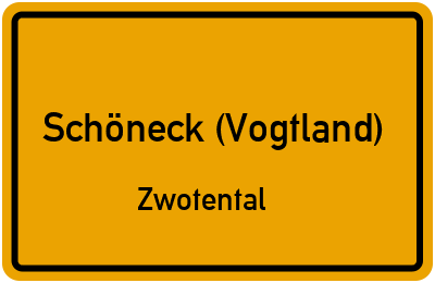 Straßenverzeichnis Schöneck (Vogtland) Zwotental