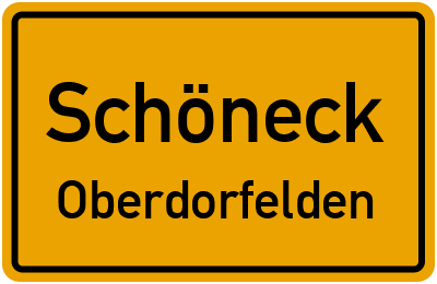 Ortsschild Schöneck Oberdorfelden
