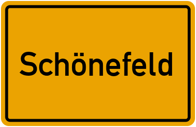 Ortsschild von Schönefeld in Brandenburg