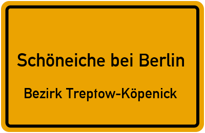 Straßenverzeichnis Schöneiche bei Berlin Bezirk Treptow-Köpenick