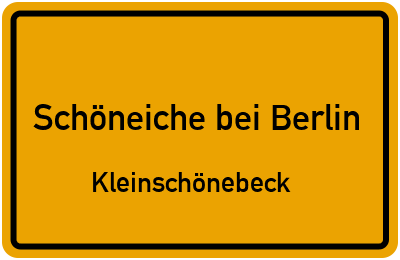 Straßenverzeichnis Schöneiche bei Berlin Kleinschönebeck