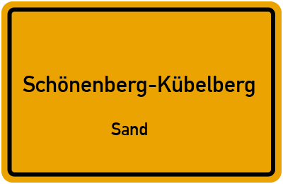 Ortsschild Schönenberg-Kübelberg Sand