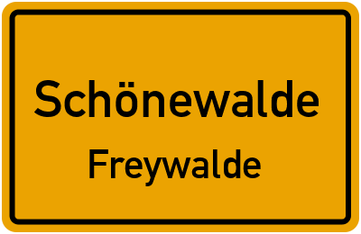 Straßenverzeichnis Schönewalde Freywalde