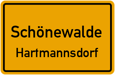 Straßenverzeichnis Schönewalde Hartmannsdorf