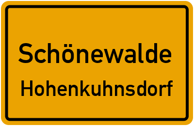 Straßenverzeichnis Schönewalde Hohenkuhnsdorf