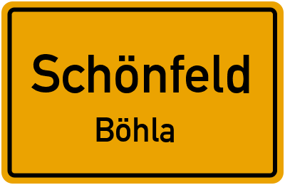 Straßenverzeichnis Schönfeld Böhla