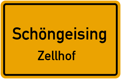 Ortsschild Schöngeising Zellhof
